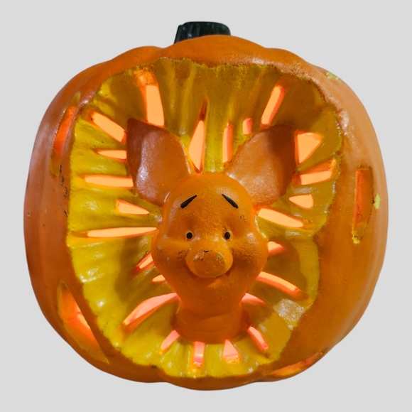 RARE Disney Halloween Winnie the Pooh PIGLET Jack O Lantern Light Foam Mold - Picture 6 of 8